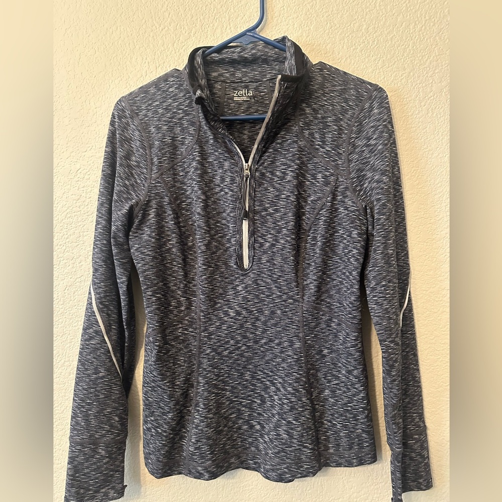 Zella Charcoal Heathered Pullover Size M Med Medium long sleeve